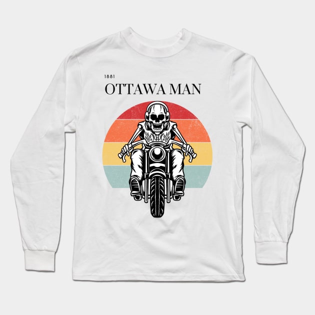 vintage sunset motorcycle ottawa man design Long Sleeve T-Shirt by hasanclgn